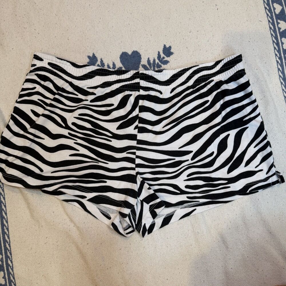 vintage zebra print cotton softball booty/micro shorts